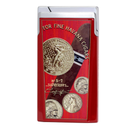 Elie Bleu Lighter J15 Lacquer Medals Red Piece - Humidor | The Cigars House